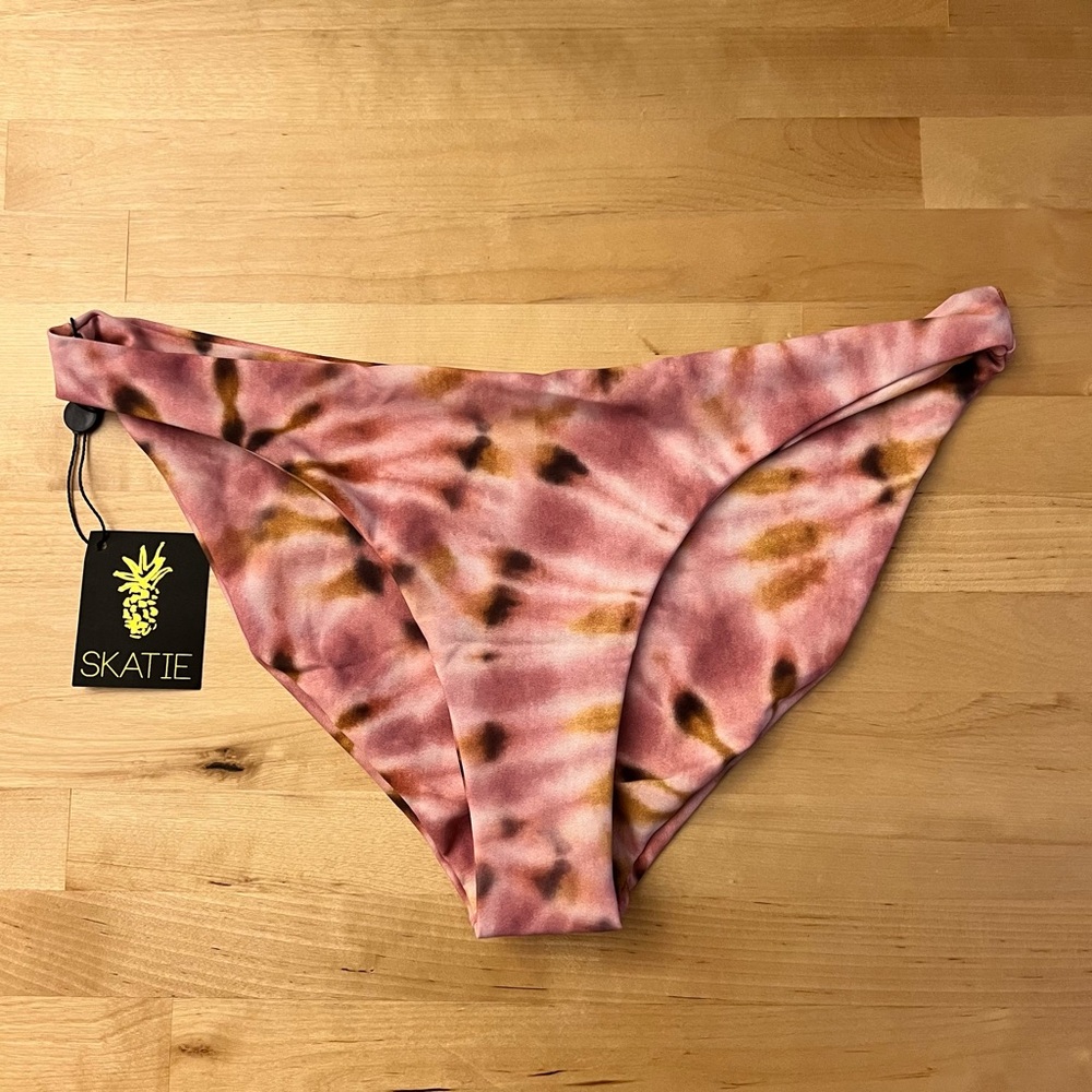 Skatie Pink and Brown Tie-Dye Bikini Bottom